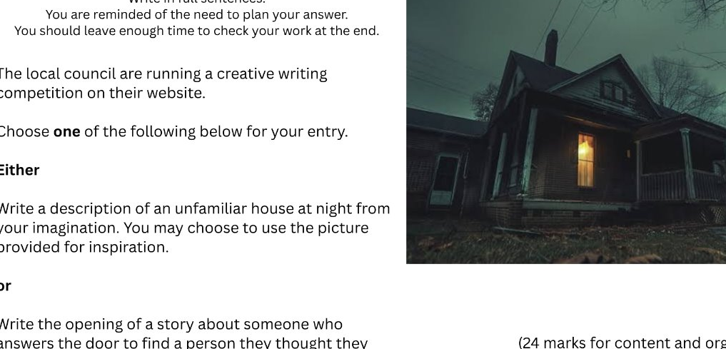 AQA GCSE English Language Paper 1 Question 5 | 4 Practice Questions (New 2026 Style) creative writing description narrative