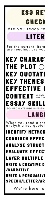 KS3 English Revision Checklist