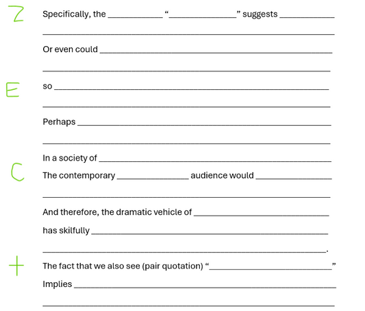 PRIZEC Literature Analysis Writing Framework