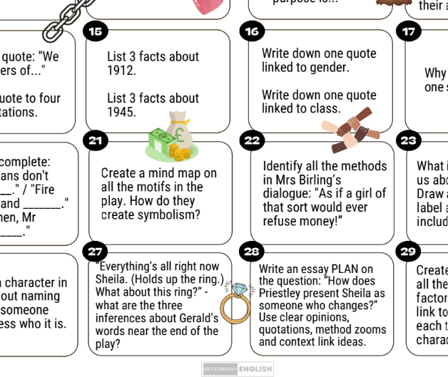 Daily Drills: An Inspector Calls. Revise, retain, recall.