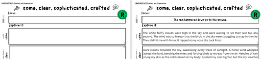 LANGUAGE AO5 Creative Writing Level Ladders - Various Levels of Answer: Some, Clear, Sophisticated, Crafted.
