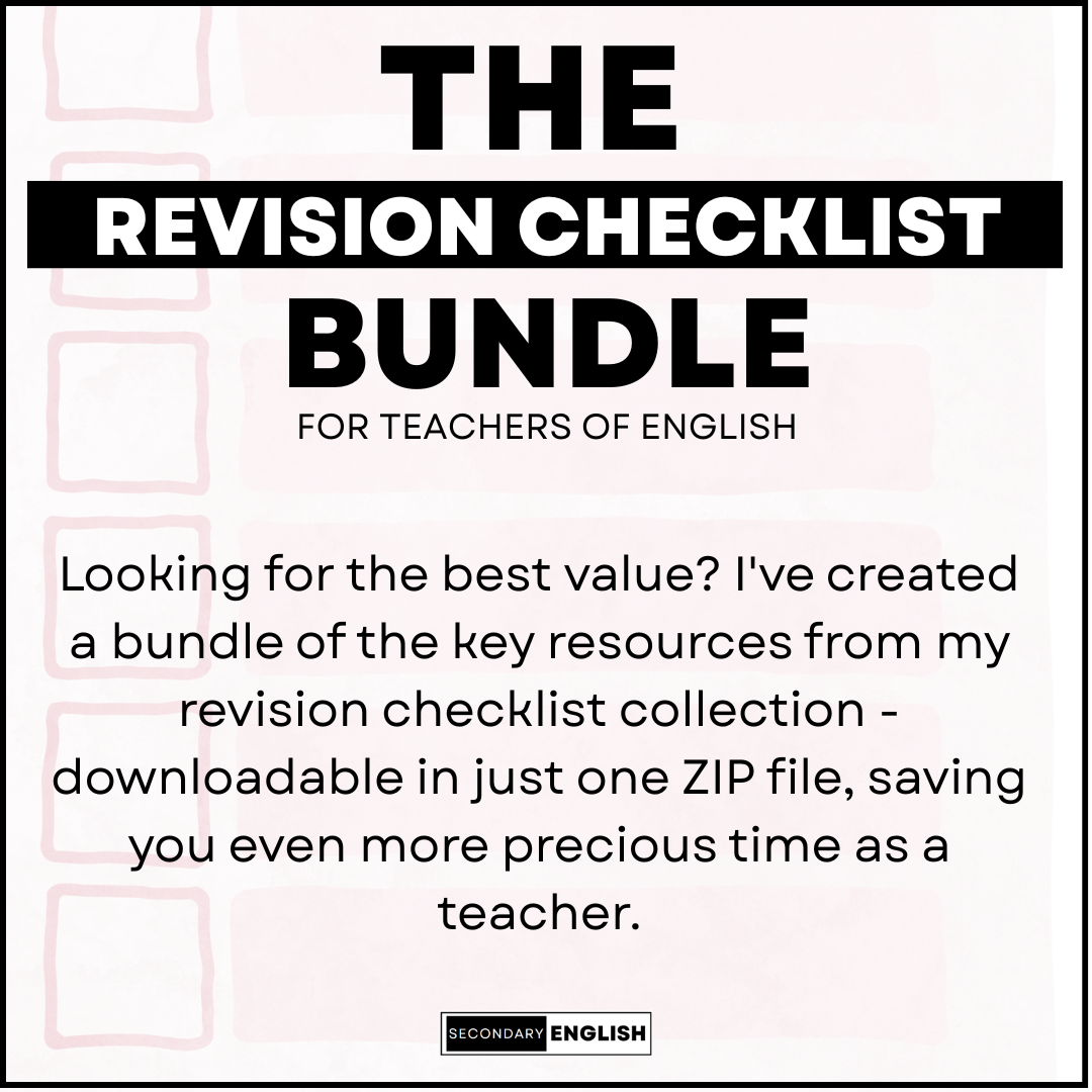 The Revision Checklist Bundle for English Teachers