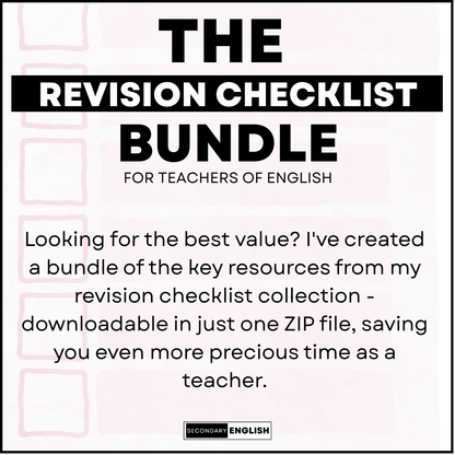 The Revision Checklist Bundle for English Teachers