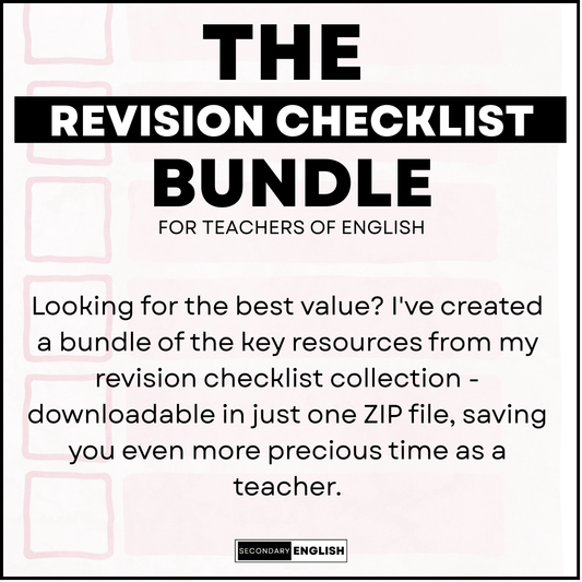The Revision Checklist Bundle for English Teachers