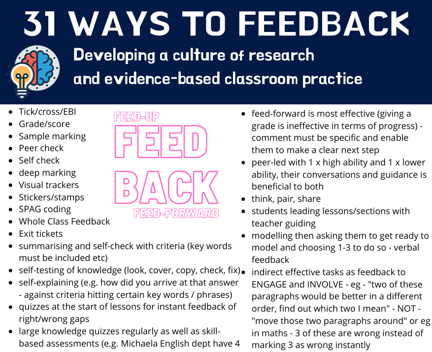 Feedback: 31 Ways to Feedback