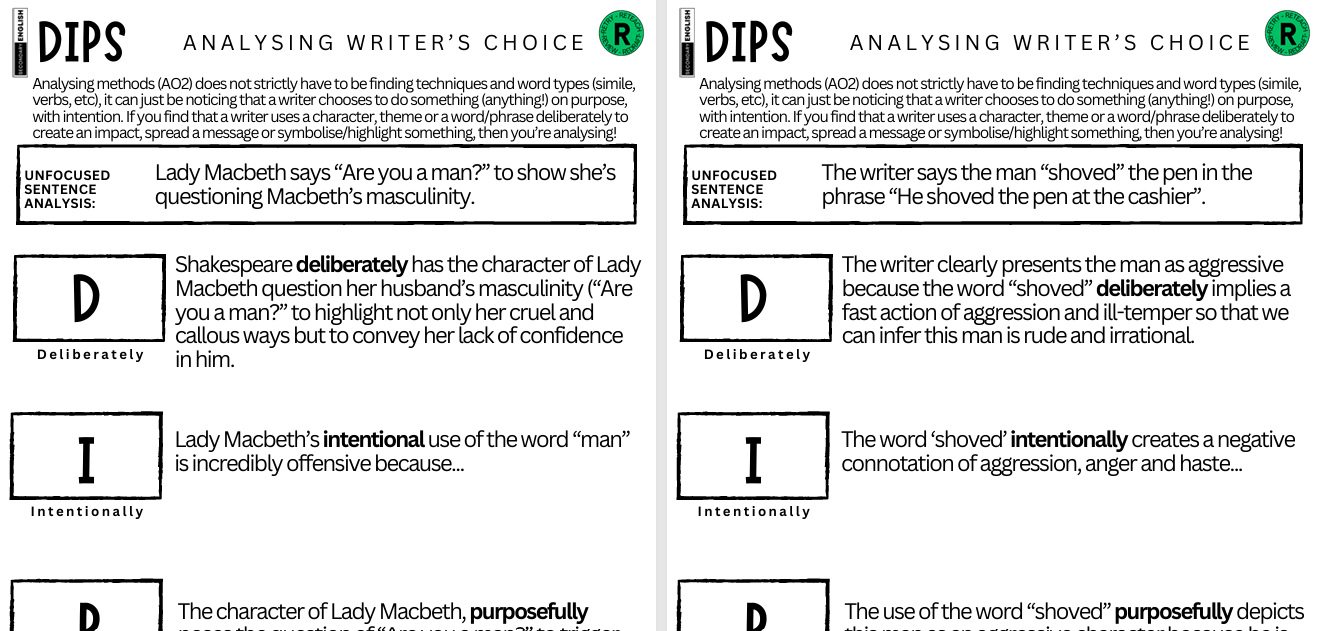 DIPS: Analysing Writer's Choice