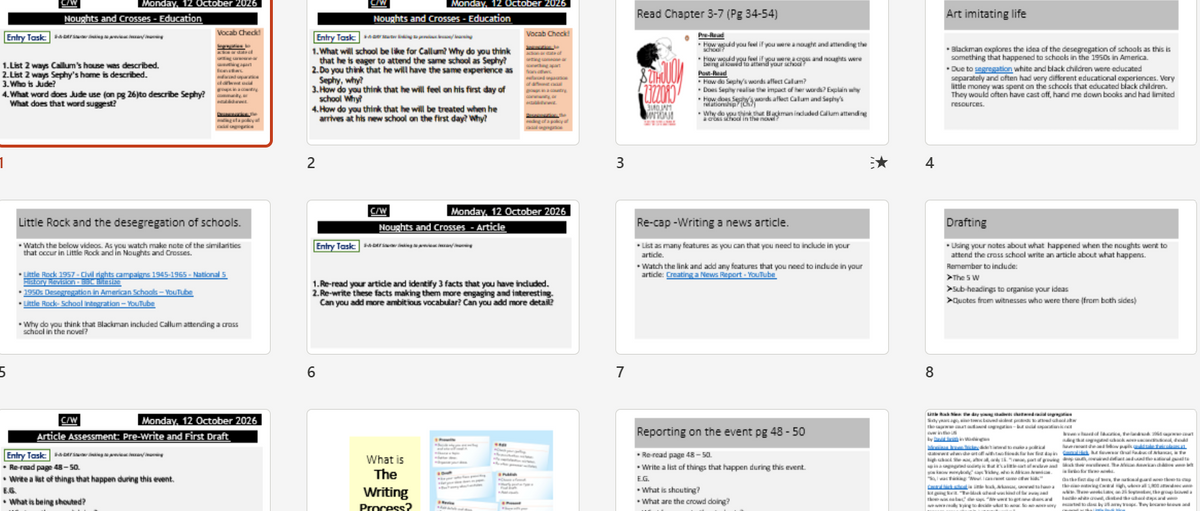 Noughts and Crosses FULL SOW english ks3 teacher scheme