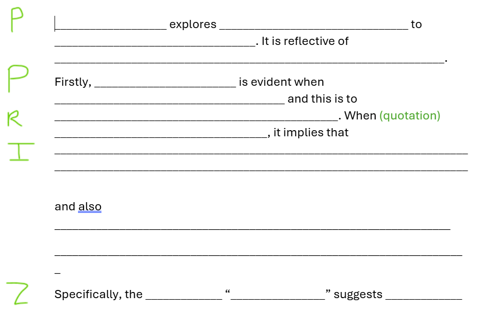 PRIZEC Literature Analysis Writing Framework