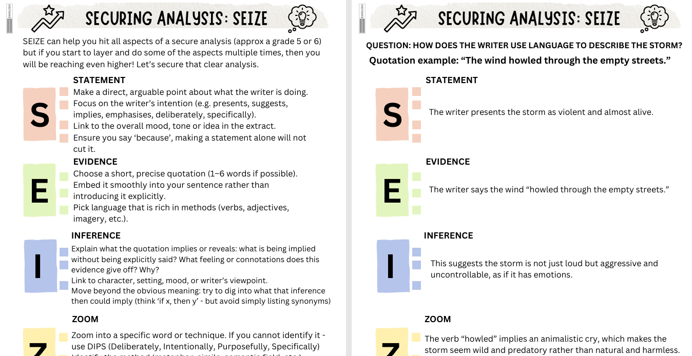 Close Analysis: SEIZE - Clear Language Analysis
