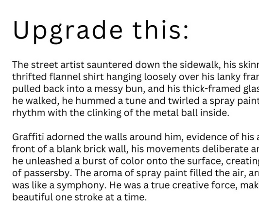 Correct/Improve these: Creative writing models and non-models - 9 slides