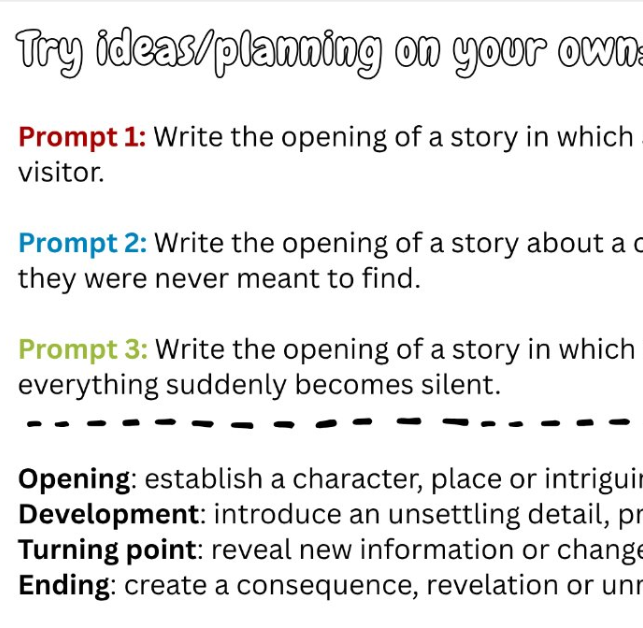 Planning a Narrative Prompt Mat - Narrative Creative Writing