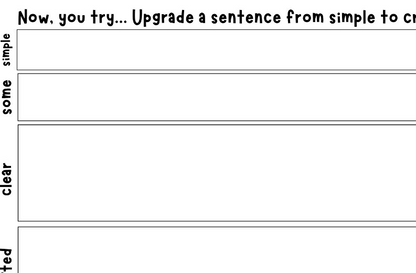 Descriptive Writing Models - Level ladders: simple, some, clear, crafted