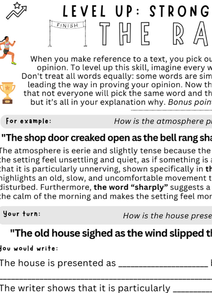 Word Analysis: The RACE. English teacher resource.