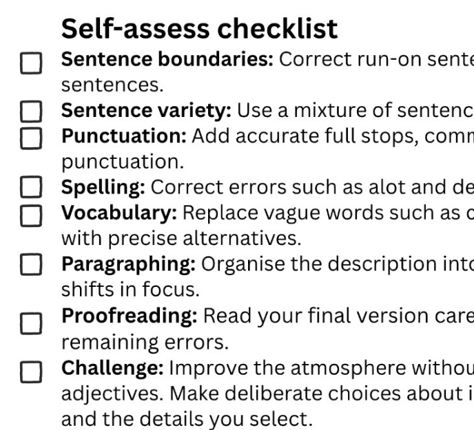 Correct/Improve these: Creative writing models and non-models - 9 slides