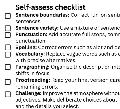 Correct/Improve these: Creative writing models and non-models - 9 slides