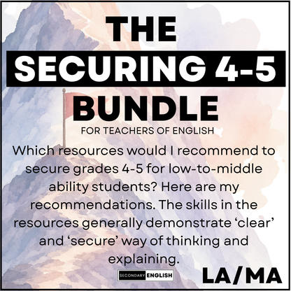 ecuring Grade 4-5 Secondary English Teacher Resource bundle,