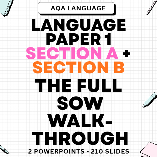 FULL Language Paper 1 Section A and B Walk-Through SOW (AQA)