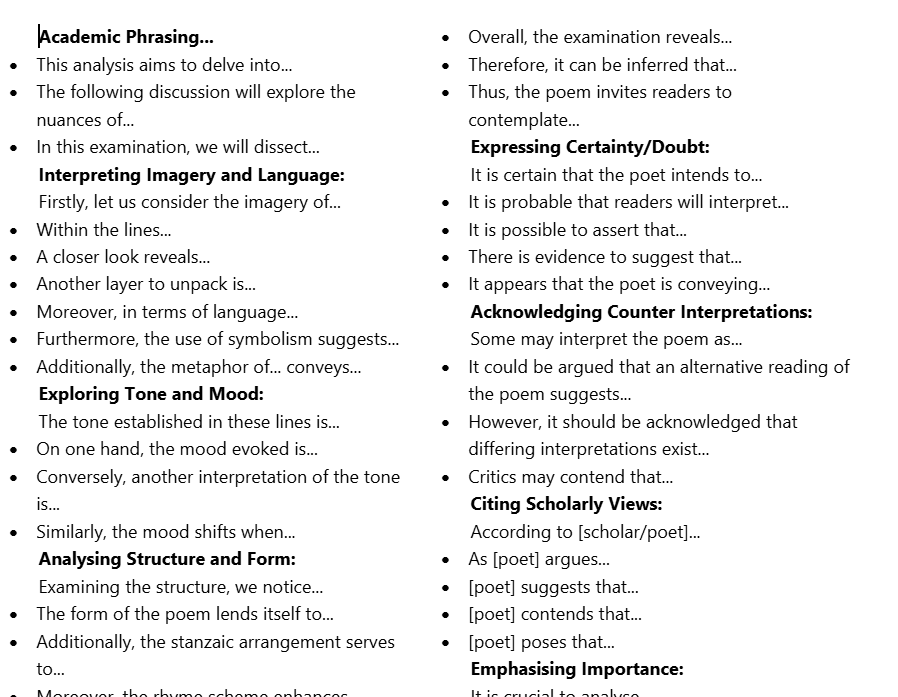 Scaffold: Academic Phrasing Prompt