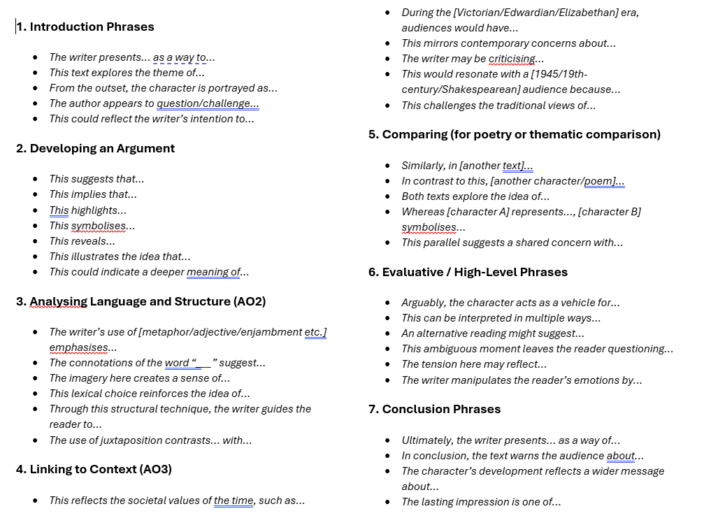 Scaffold: Step-by-step Academic Phrasing Sentence Stems