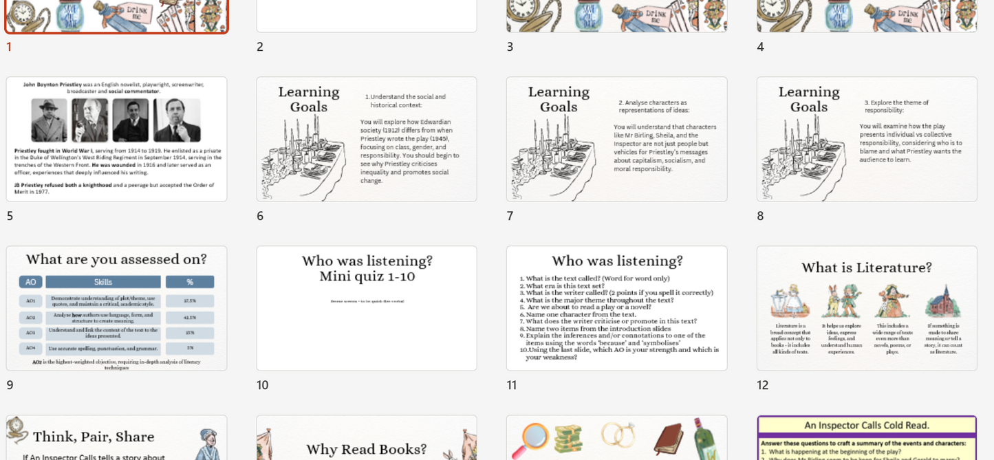 an inspector calls cold read lessons 1-3