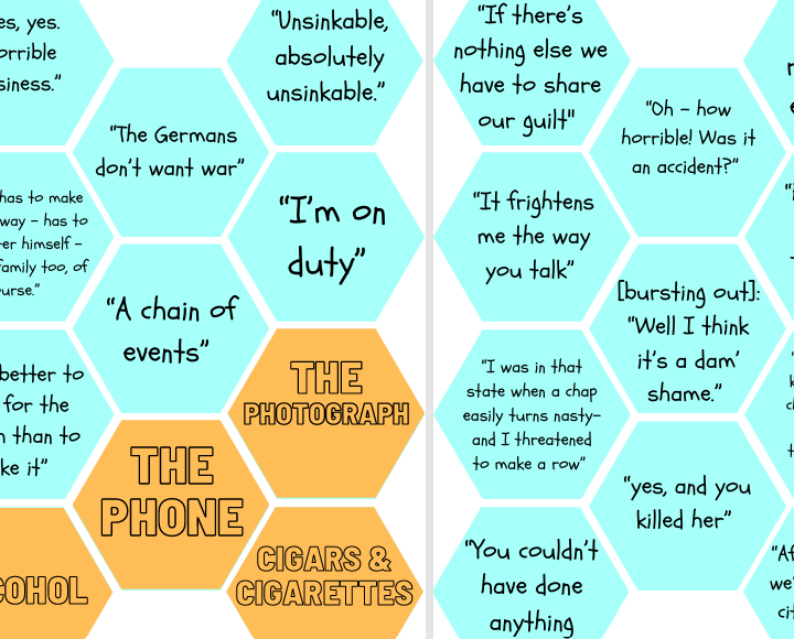 an inspector calls hexagon game english gcse teacher resource