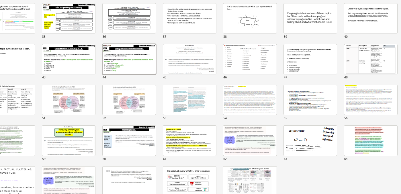 Intro to Speaking and Listening Lessons via Lang Paper 2 intro GCSE ENGLISH AQA
