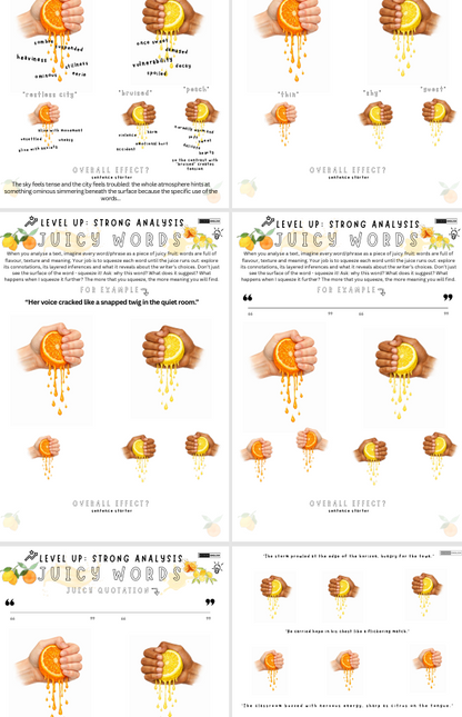 Word Analysis: JUICY Words