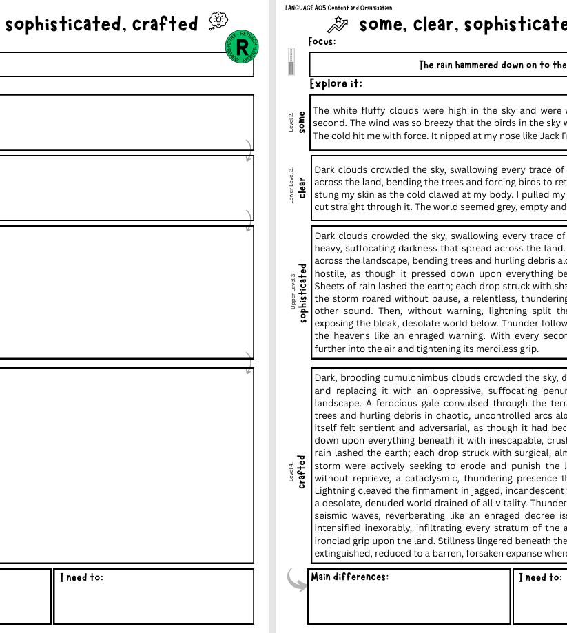 Text document with writing prompts and a passage to explore.