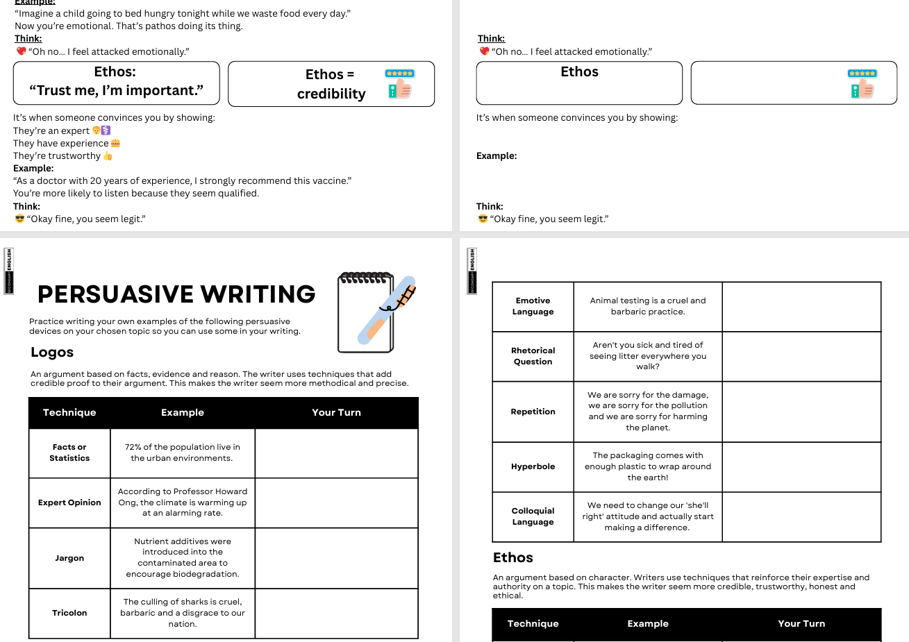 Creative Writing: Logos, Pathos, Ethos - Persuasive Writing