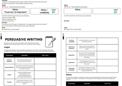 Creative Writing: Logos, Pathos, Ethos - Persuasive Writing