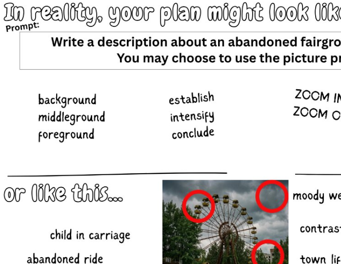 planning for writing q5 aqa english