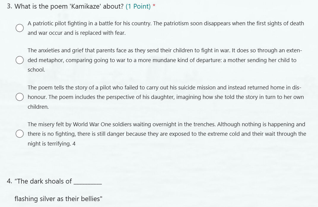 Anthology Poetry: P+C Quizzes for Teams