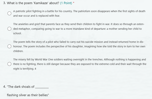 Anthology Poetry: P+C Quizzes for Teams