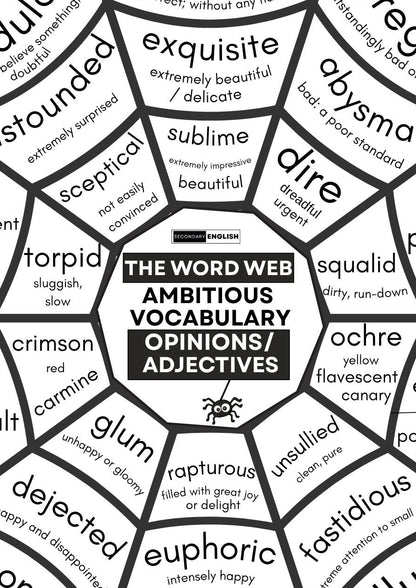 ADJECTIVES/OPINIONS: Word Webs - Building Ambitious Vocabulary