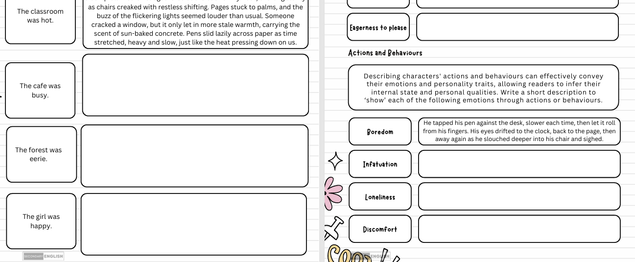 Creative Writing: Show, Don't Tell skills english