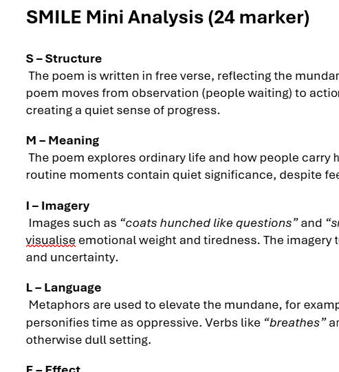 Unseen Poetry: Two Poems and SMILE Example Analysis