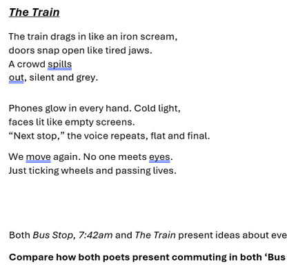 Unseen Poetry: Two Poems and SMILE Example Analysis