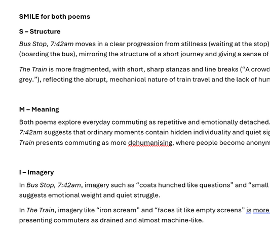 Unseen Poetry: Two Poems and SMILE Example Analysis